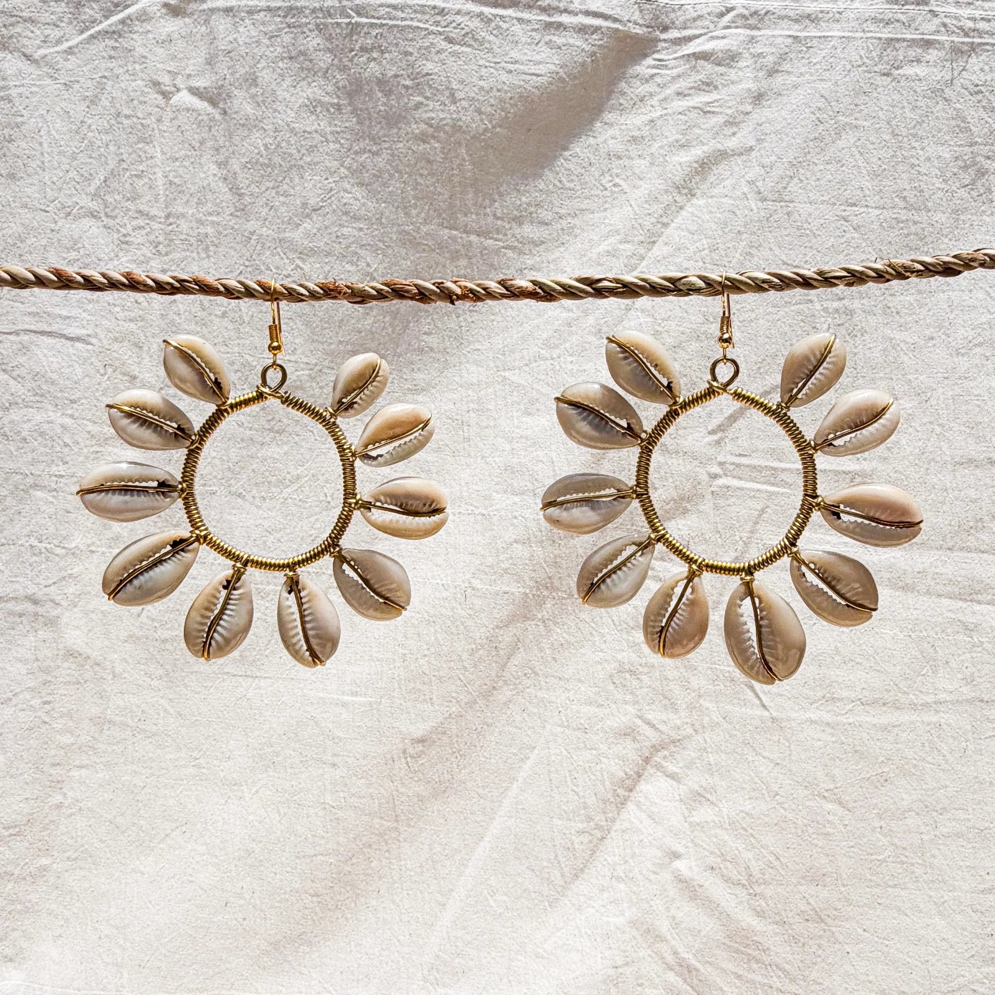 Ihunaya Large Cowry Circle Earrings IHUNAYA