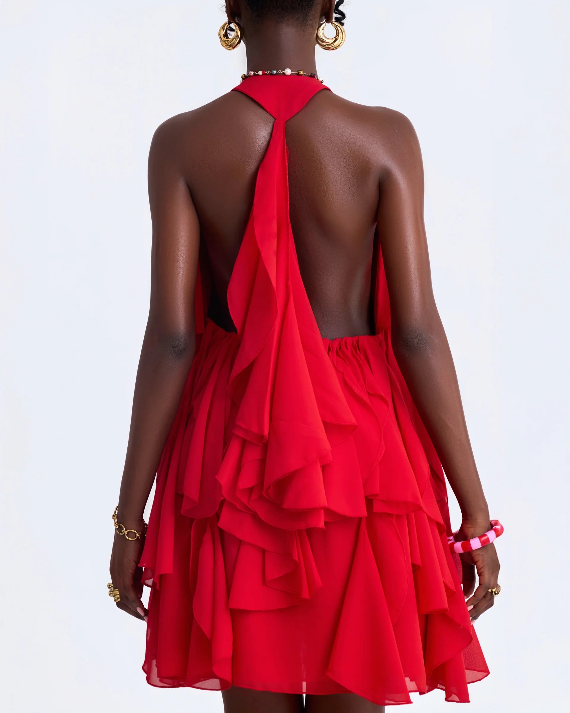 RIRAN LAYO Dress - Cherry Red RÍRÁN