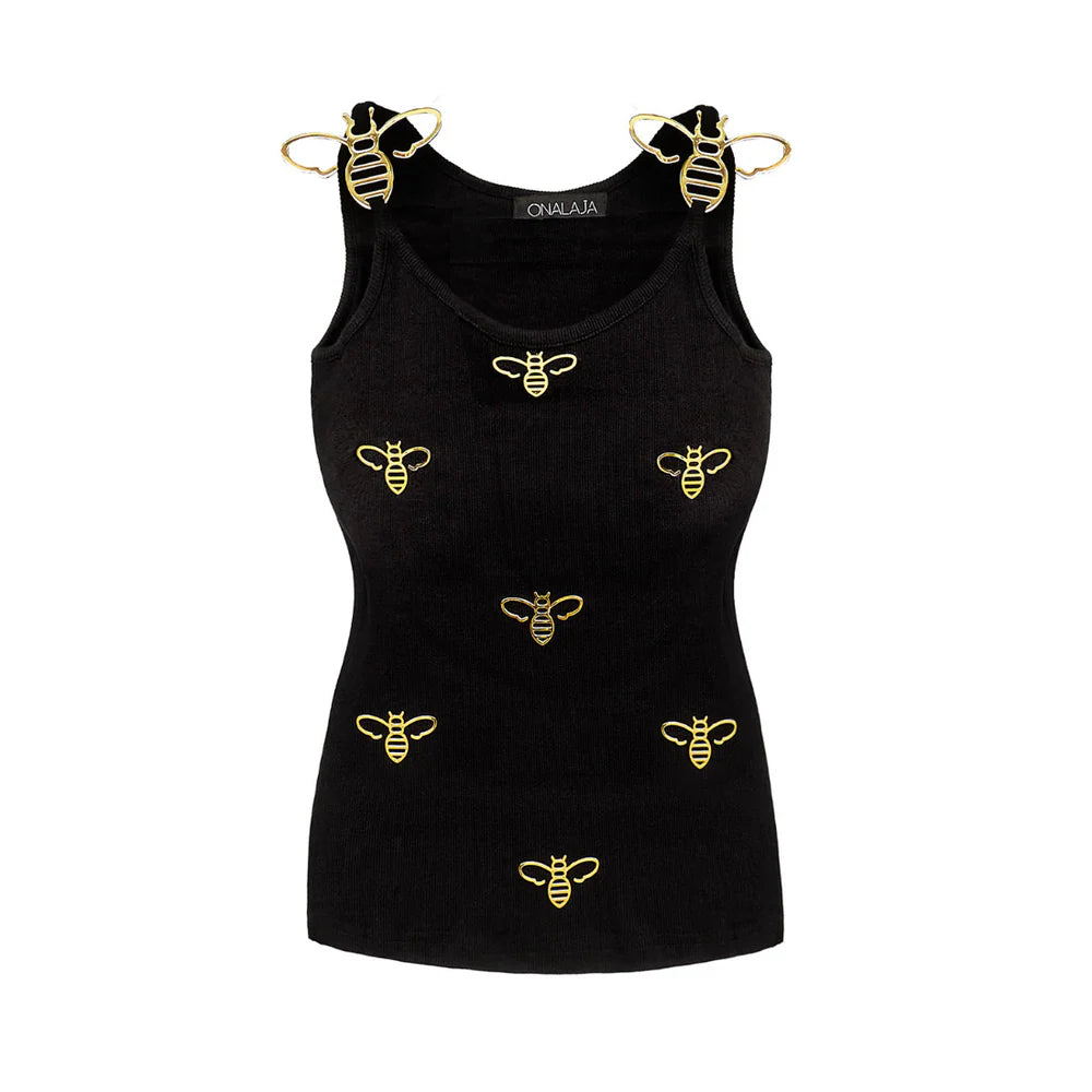 Onalaja Bee Tank (Black/Gold) - Shop Atunda