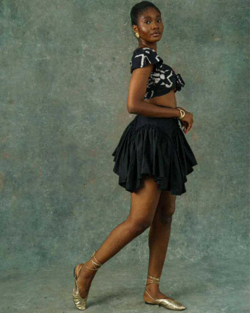 Nyosi Fifi Mini Skirt - Black Cotton NYOSI