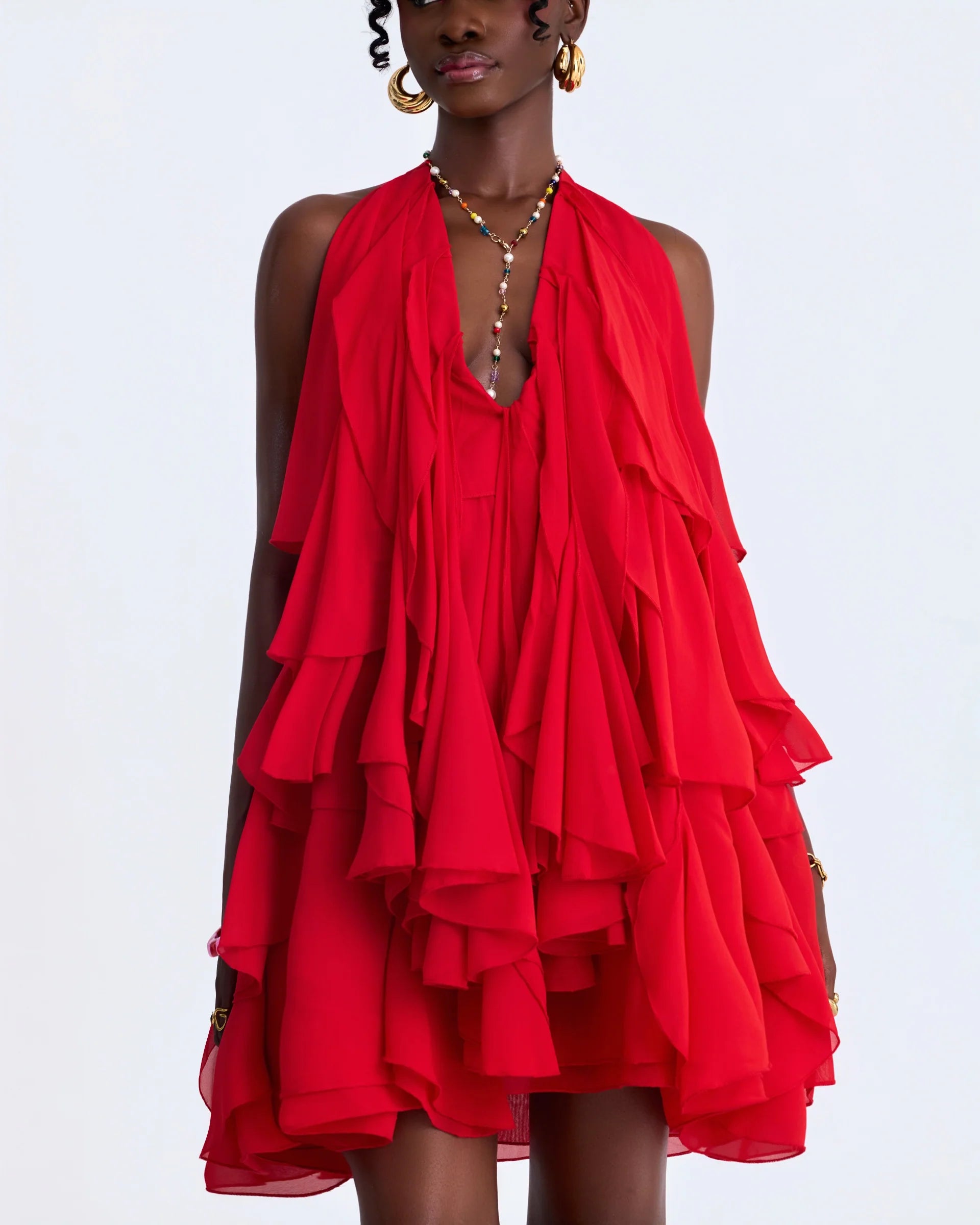 RIRAN LAYO Dress - Cherry Red RÍRÁN