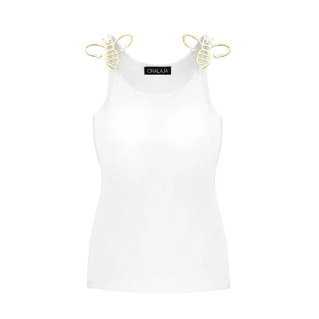 Onalaja Bee Plain Tank (White) - Shop Atunda