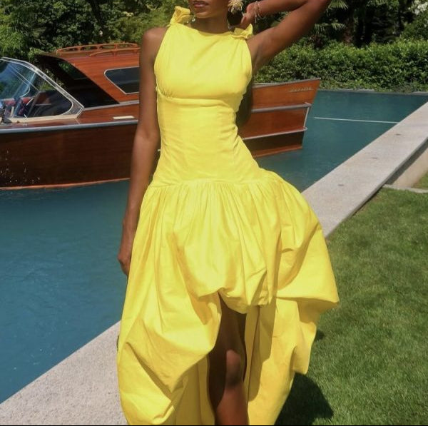 Aso NG Nok Dress, Yellow, S, Excellent - Shop Atunda