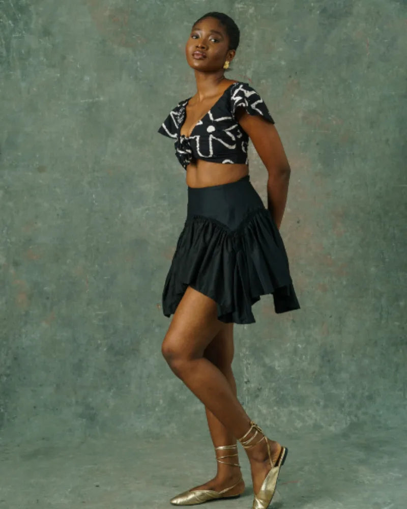 Nyosi Fifi Mini Skirt - Black Cotton NYOSI