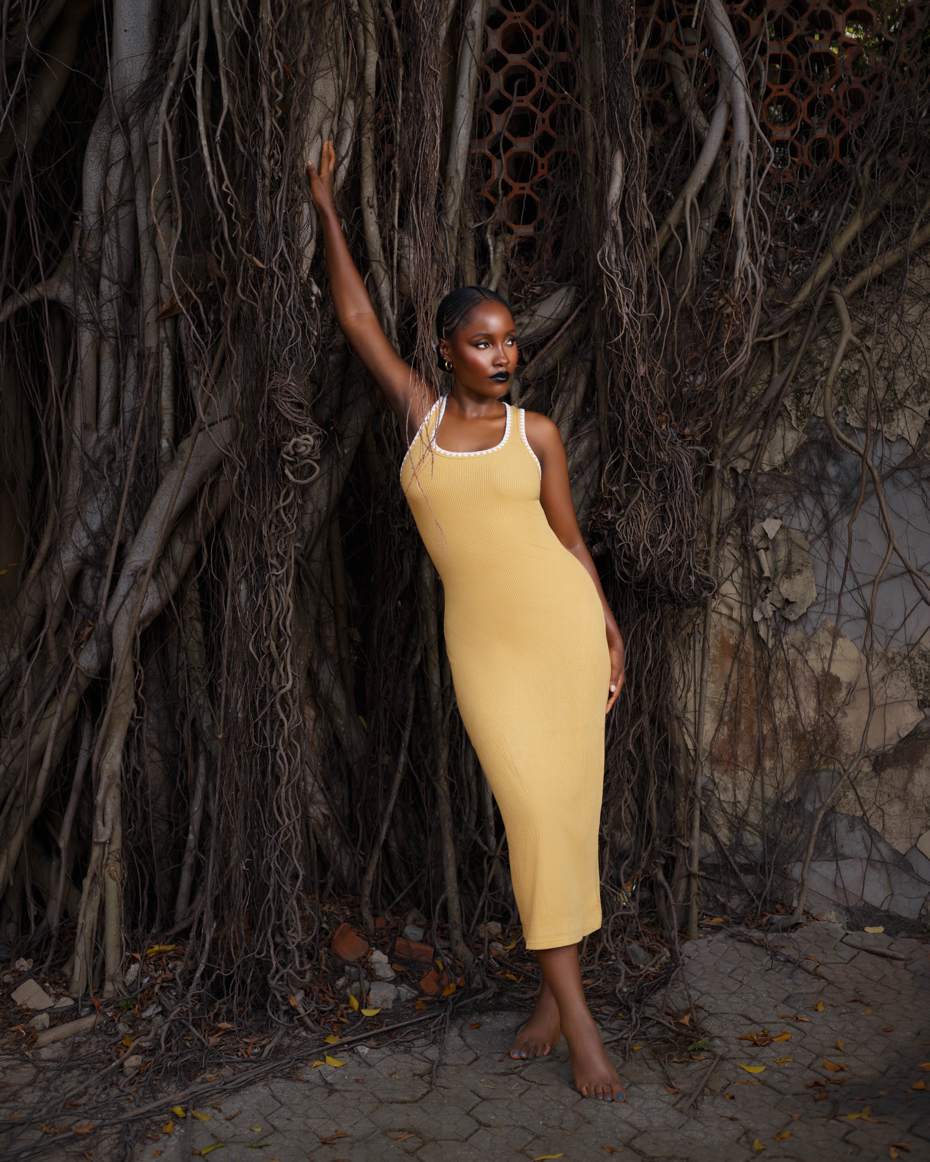 Babayo Nomad's Essential Sleeveless Dress - Mustard BABAYO